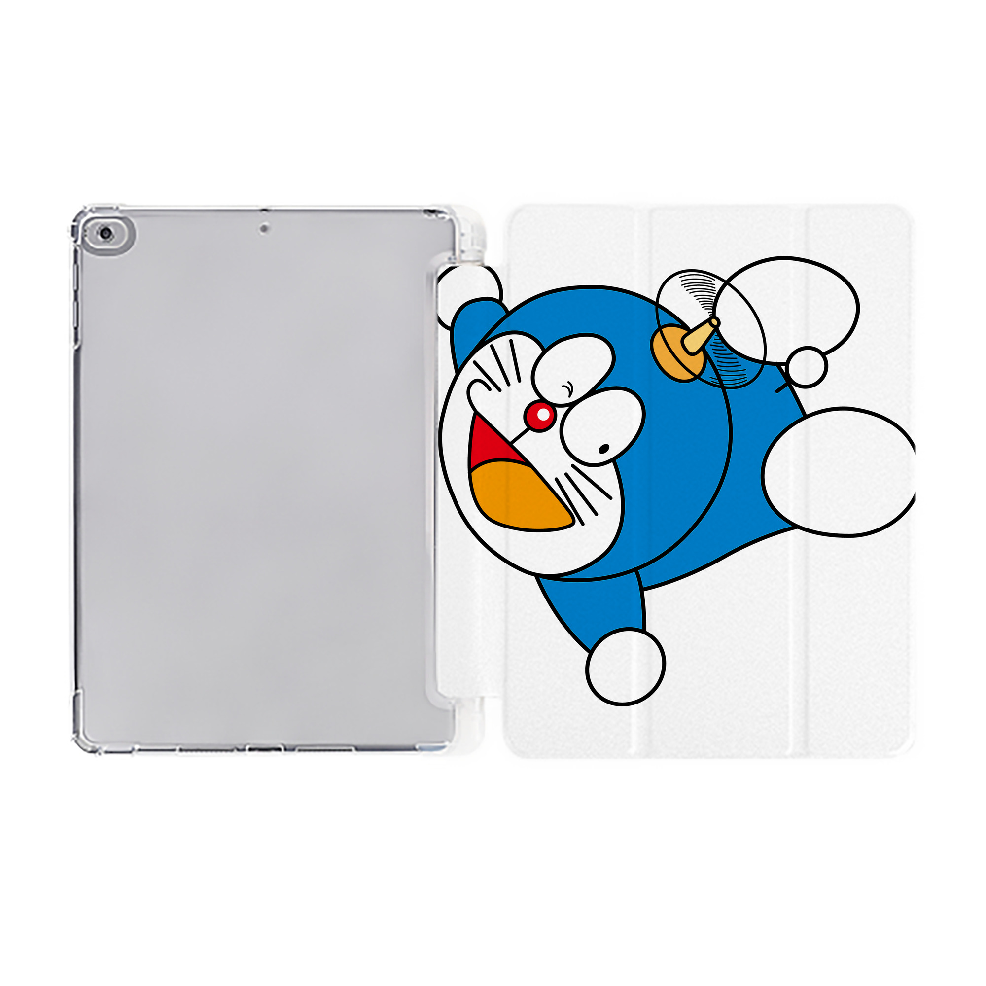 （画像用） ドラえもん Doraemon IPad ケース ペン収納付き 三つ折りスタンド PUレザー×シリコン 対応機種9.5/10.5/10.9インチ